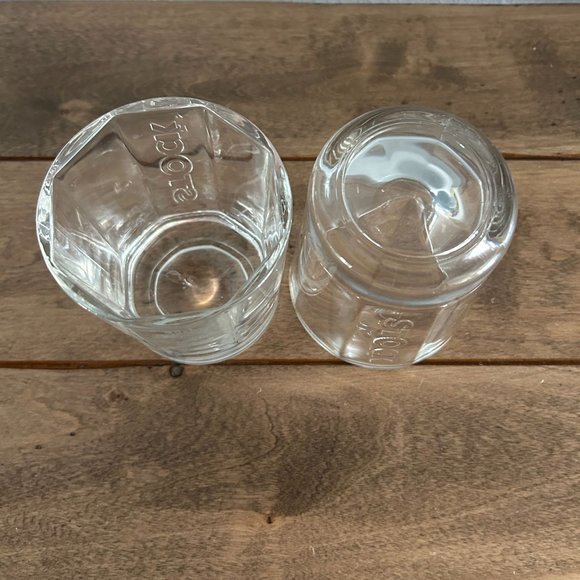 Stock Brandy Glass Set of 2 Octagon Old Fashion Rocks Embossed Glasses 20CL - Picture 7 of 9